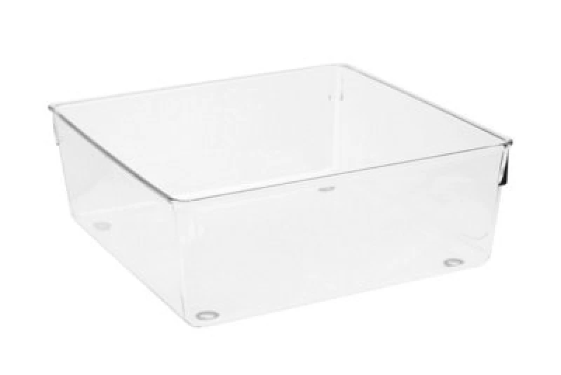 Image of Orsina Sturdy Build Small Set Of Two Slim Kitchen Organisers, Integrated Handle Narrow Storage Boxes For Fridge in Clear Clear Unisex