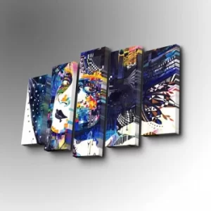 Image of 5PABSWC-02 Multicolor Decorative Canvas Painting (5 Pieces)
