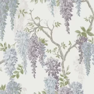Image of Laura Ashley Wisteria Garden Pale Iris Wallpaper