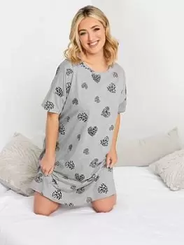 Image of Yours Yours 2 Pack Sleeptee Black & Grey Wild Heart, Black, Size 14-16, Women