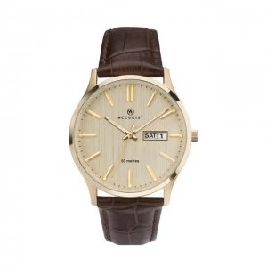 Image of Beige And Brown 'Accurist Strap' Watch - 7234 - multicoloured