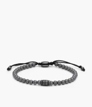 Image of Fossil Men Hematite Beaded Bracelet