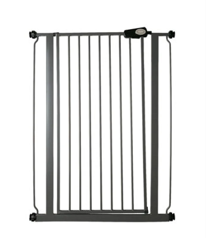 Image of Bettacare Child And Pet Gate Narrow, 68.5Cm - 75Cm, Slate Grey, Extra Tall Gate 104Cm In Height, Narrow Pressure Fit Stair Gate