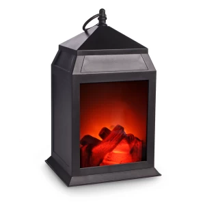 Image of Mini LED Fireplace Lantern Matte Black