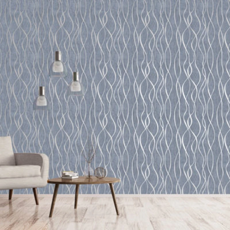 Image of Galerie Special Fx Grey Glitter Ribbons Embossed Wallpaper