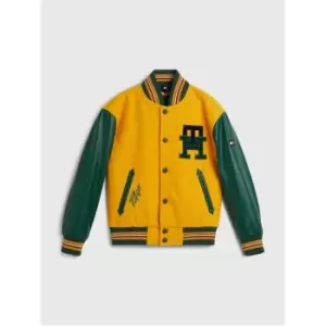 Image of Tommy Hilfiger U Letterman Varsity Jacket - Yellow