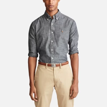 Image of Polo Ralph Lauren Mens Slim Fit Chambray Shirt - Light Grey - M