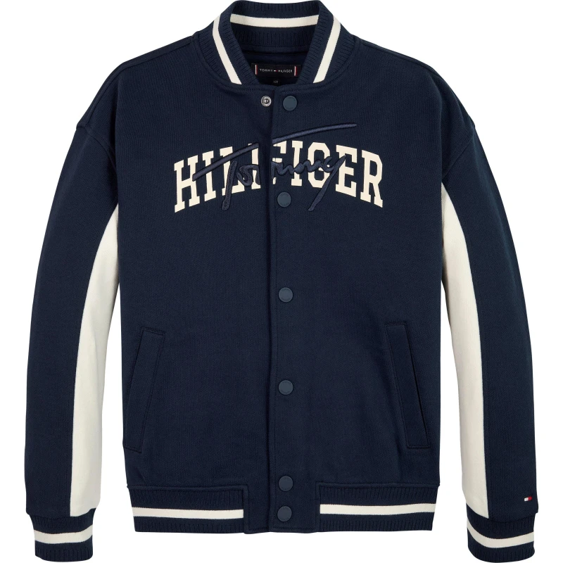 Image of Tommy Hilfiger Tommy Script Bomber Varsity Jackets 8Y Blue 60391318175