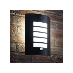 Image of Auraglow Energy Saving Motion Activated PIR Sensor Outdoor Security Wall Light - Black Matte Finish - Cool White [Energy Class A+]