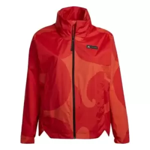 Image of adidas Marimekko Traveer RAIN. RDY Jacket (Plus Size) Wome - Collegiate Orange / Lush Red