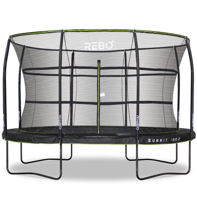 Image of OutdoorToys Summit Oval Garden Trampoline with Safety Enclosure - Summit 1200 in Black Unisex