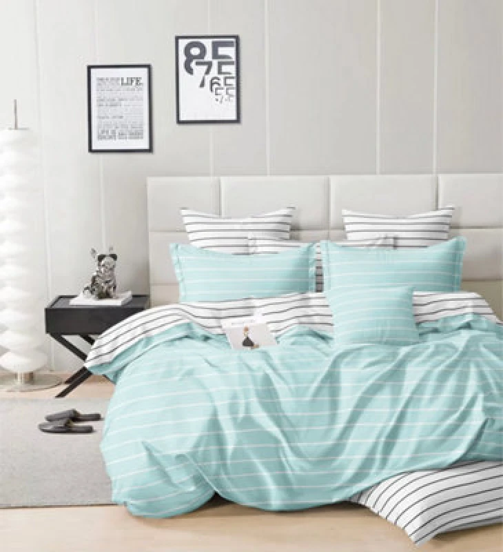 Image of Ezysleep Ezysleep Aqua Stripe Printed Duvet Set Size: Double Aqua Double Unisex 0721545589866
