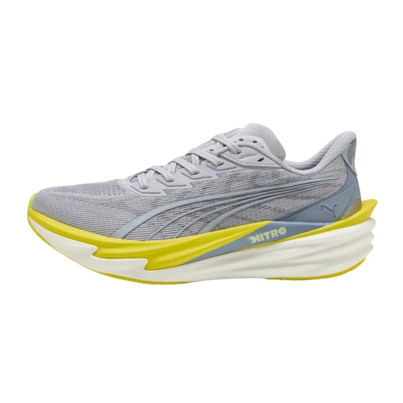 Image of Puma Deviate NITRO 4 Shoes Gray Yellow SS26, Size 46 - EUR