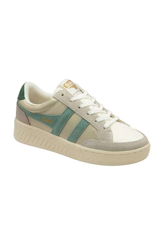 Image of Gola Classics Womens 'Superslam Blaze' Lace-Up Trainers in Gold Size: 7 Gold Female 7
