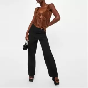 Image of Missguided Tailored Straight Leg Trousers - Black