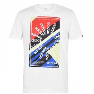 Image of adidas Mens Clima Slogan Graphic T-Shirt - White/Black