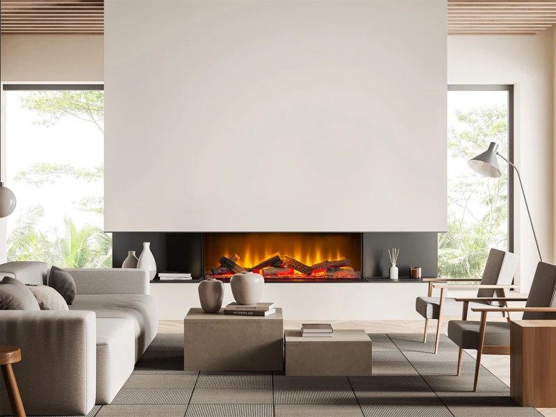Image of Acantha Fires & Fireplaces Acantha Aspire 100 Panoramic Media Wall Electric Fire Black