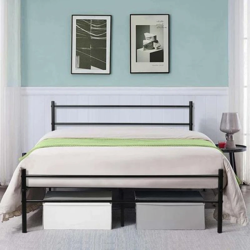 Image of Direct Online Houseware Extra Strong King metal bed in Black powder coating