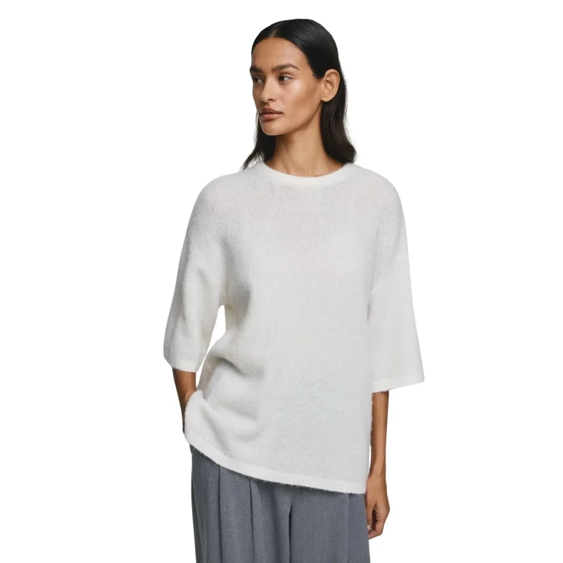 Image of moss copenhagen Womens 2/4 sweater Moss Copenhagen Kellsey Alegria Blanc Female S/M
