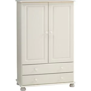 Image of Malmo White 2 Drawer Double Wardrobe (H)1376mm (W)883mm (D)480mm
