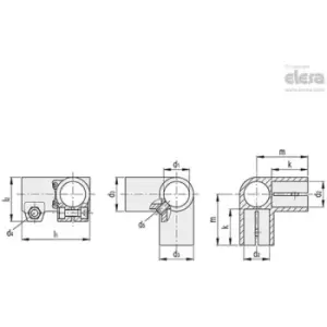 Image of Elesa - Angle Connecting Clamp-GN 196-B30-B30-2-BL