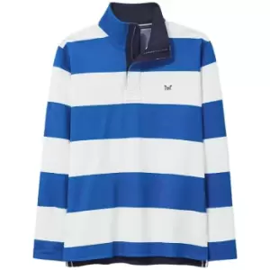 Image of Crew Clothing Mens Padstow Pique Sweat Ecru/Victoria Blue Medium