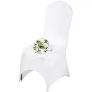 Image of Universal 50pcs Chair Covers White Arched Front Slip Spandex Lycra Wedding Party