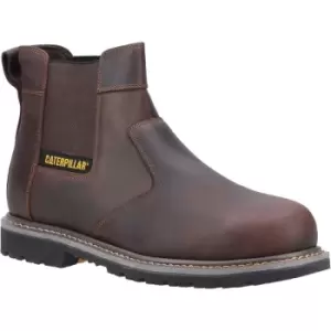 Image of Caterpillar Mens Powerplant Dealer Leather Safety Boots (7 UK) (Brown) - Brown