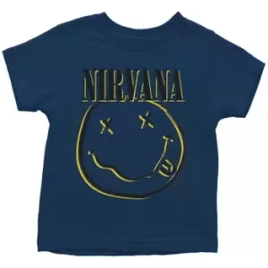 Image of Nirvana - Inverse Smiley Kids 5 Years Toddler T-Shirt - Blue