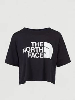 Image of The North Face Short Sleeve Half Dome Cropped Tee - Black