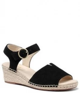 Image of Hotter Fiji Wedge Ankle Strap Sandals - Black