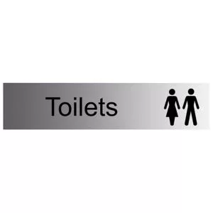 Image of The House Nameplate Company Toilets Self-Adhesive Labels, (H)50mm (W)225mm