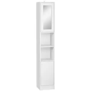 Image of Tall Bathroom Storage Cabinet Narrow Freestanding Cabinet