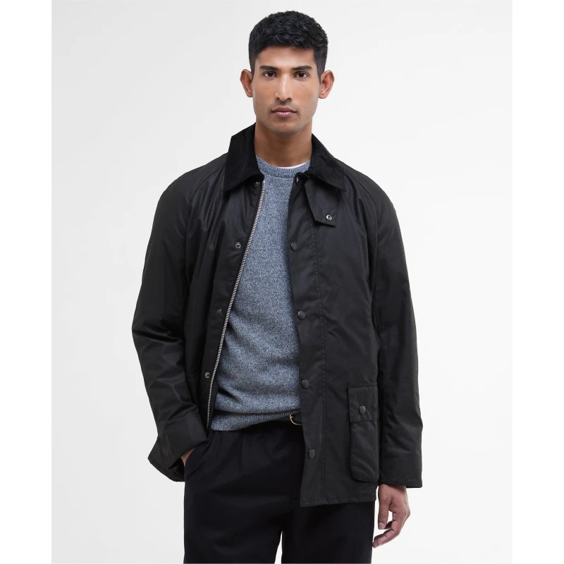 Image of Barbour Ashby Wax Jacket - Black S