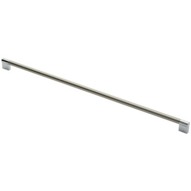 Image of Loops Keyhole Bar Pull Handle 588 x 14mm 576mm Fixing Centres Satin Nickel & Chrome Metallics unisex