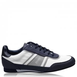 Image of Hugo Boss Lighter Low Nylon Synthetic Trainers White/Navy 460 Men