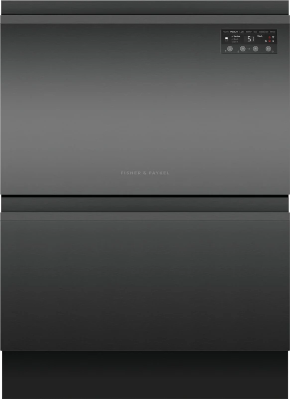 Image of Fisher & Paykel Series 7 Double DishDrawer DD60D2HNB9 WiFi Connected Fully Integrated Full Size Dishwasher - Black Control Panel - E Rated