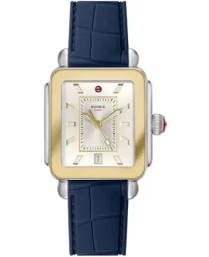 Image of Michele Deco Sport Silver Dial Navy Silicone Womens Watch MWW06K000045 MWW06K000045