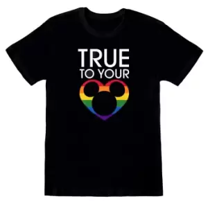 Image of Disney Unisex Adult True To Your Heart T-Shirt (M) (Black)