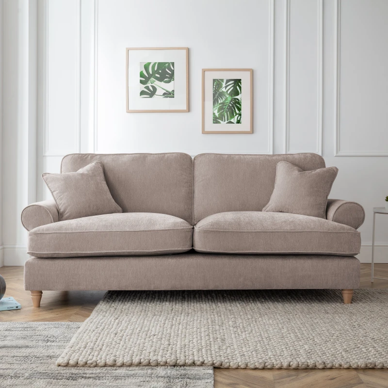 Image of The Great Sofa Company Ezra 3 Seater Sofa Manhattan Putty in Taupe Unisex