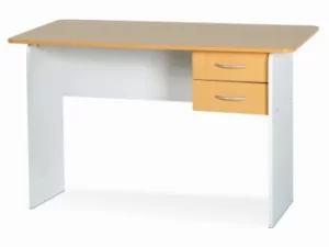 Image of Seconique Jenny Beech and White 2 Drawer Study Desk Flat Packed