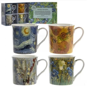Image of Lesser & Pavey Van Gogh Inspired Fine China 4 Piece Mugs Set