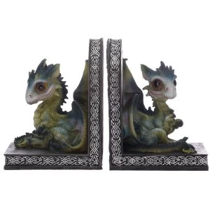 Image of Green Baby Dragon Pair of Bookends