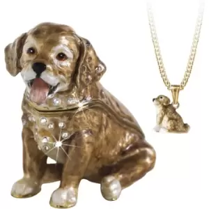 Image of Secrets from Hidden Treasures 1092 Golden Retriever Trinket Box