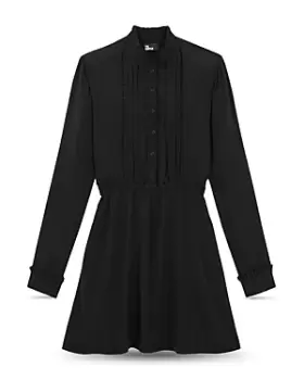 Image of The Kooples Pleated Shirt Dress