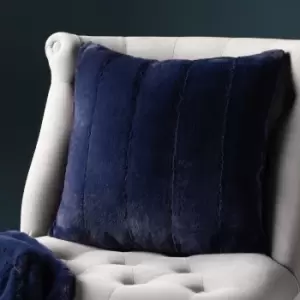 Image of Empress Faux Fur Cushion Navy, Navy / 55 x 55cm / Polyester Filled