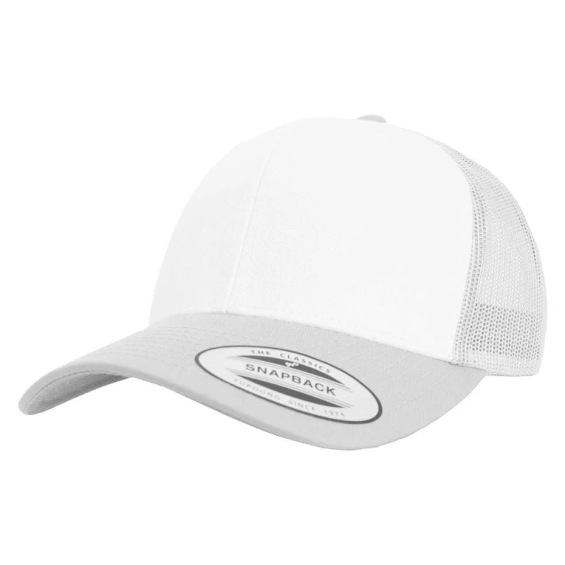 Image of Flexfit Mens Retro Colour Block Trucker Cap in White White Male One Size