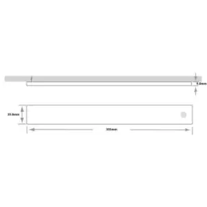 Image of 2x 305mm Rechargeable Kitchen Cabinet Strip Light & Auto PIR On/Off - Natural White LED