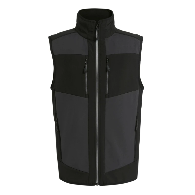 Image of Regatta Professional Mens Colour Block Softshell Body Warmer in Dark Grey Size: XS Dark Grey Male XS