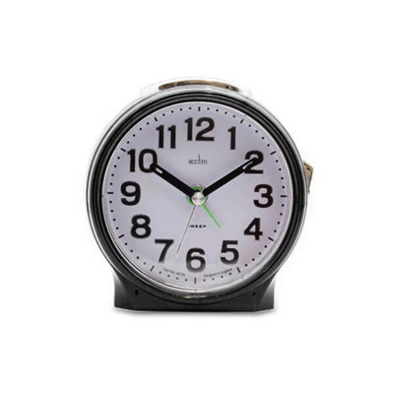 Image of Acctim Eden Pearl Black Analogue Alarm Clock